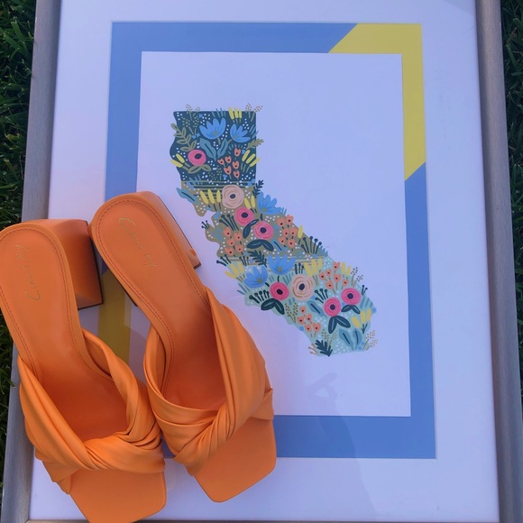 Neon orange Sam Edelman Platform Heels - Picture 1 of 8